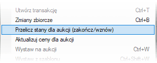 Funkcja przelicz stany, umożliwiająca zakończenie i wznowienie ofert w Allegro