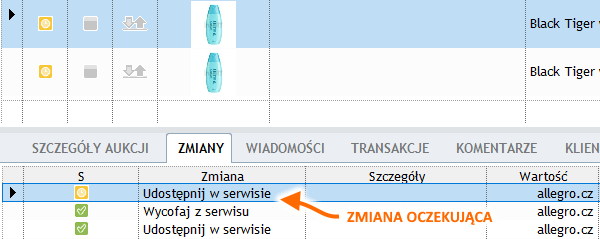 Zmiana oczekująca w Sello - udostępnij w serwisie allegro.cz